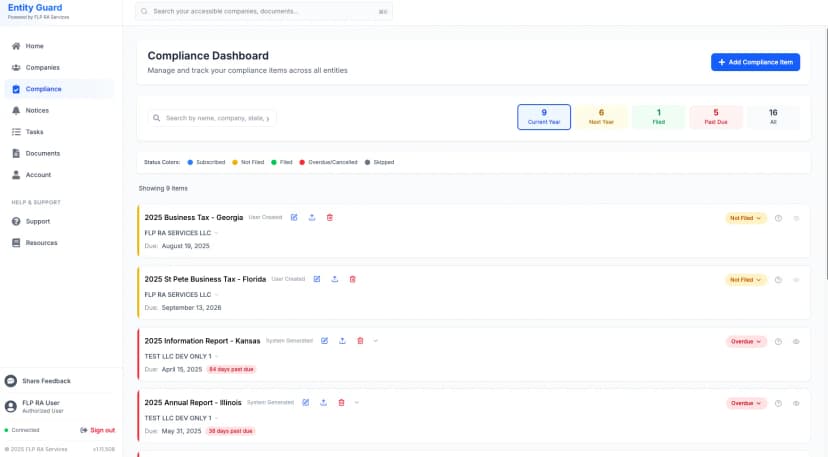 Multi-State Compliance Screenshot