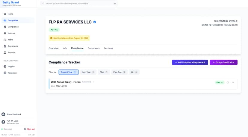 Smart Compliance Calendar Screenshot