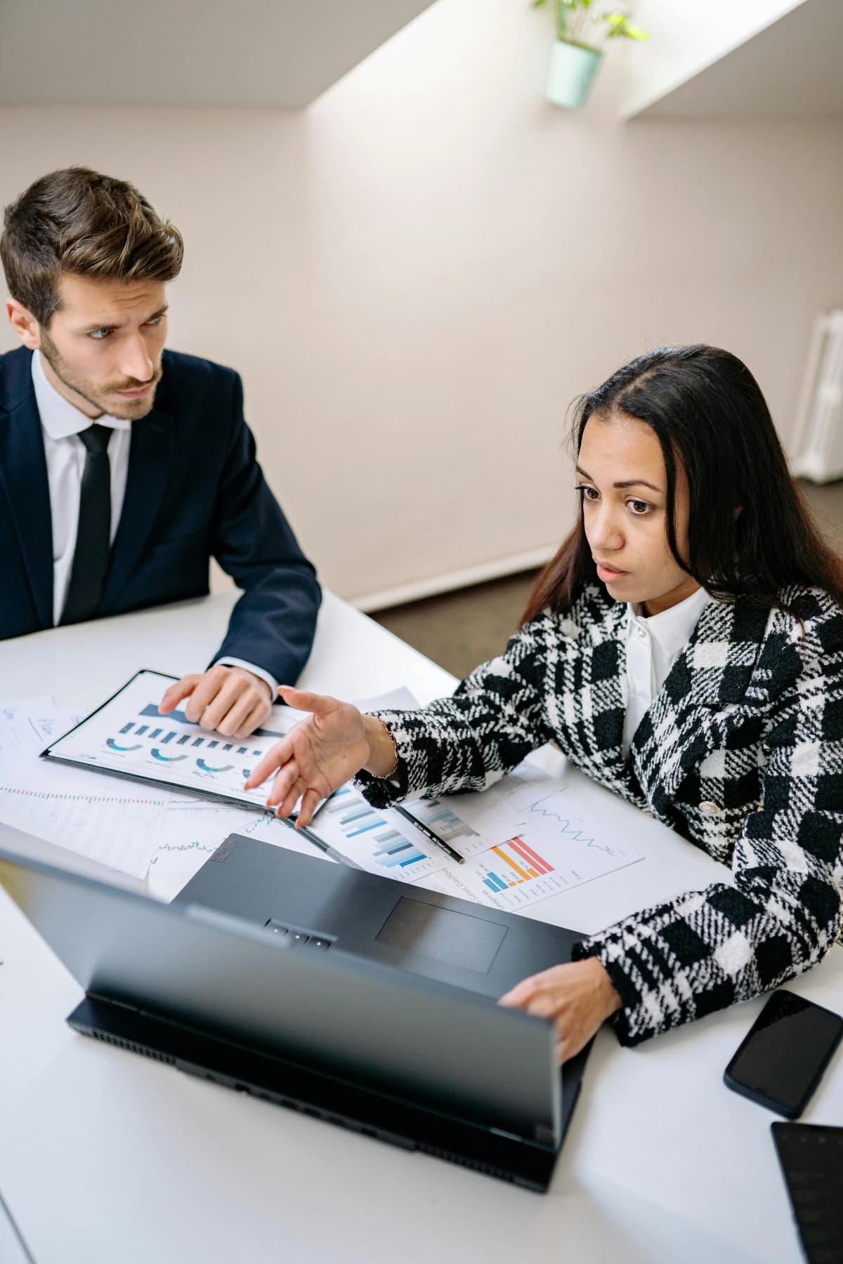 Professional business team working with modern technology