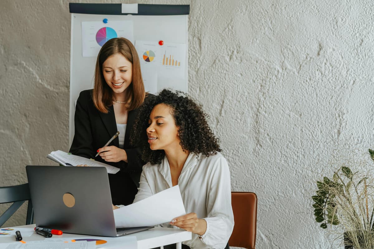 Professional business team working with modern technology