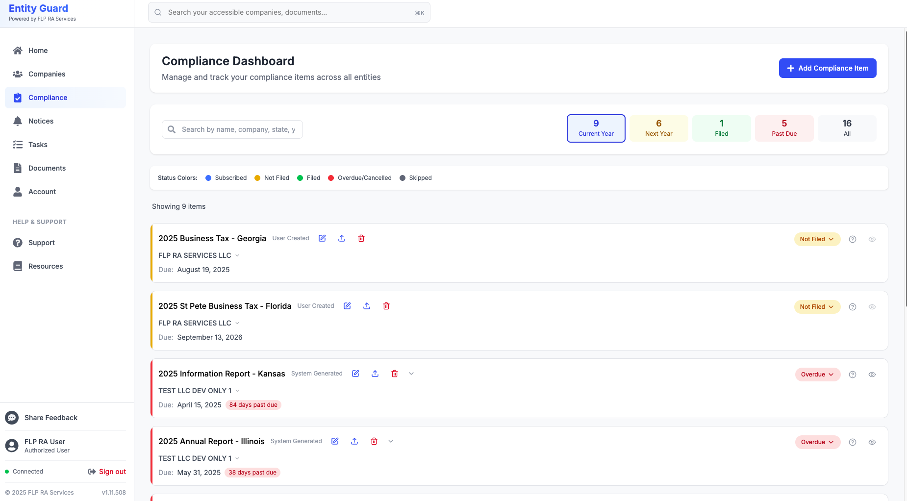 Multi-State Compliance Screenshot