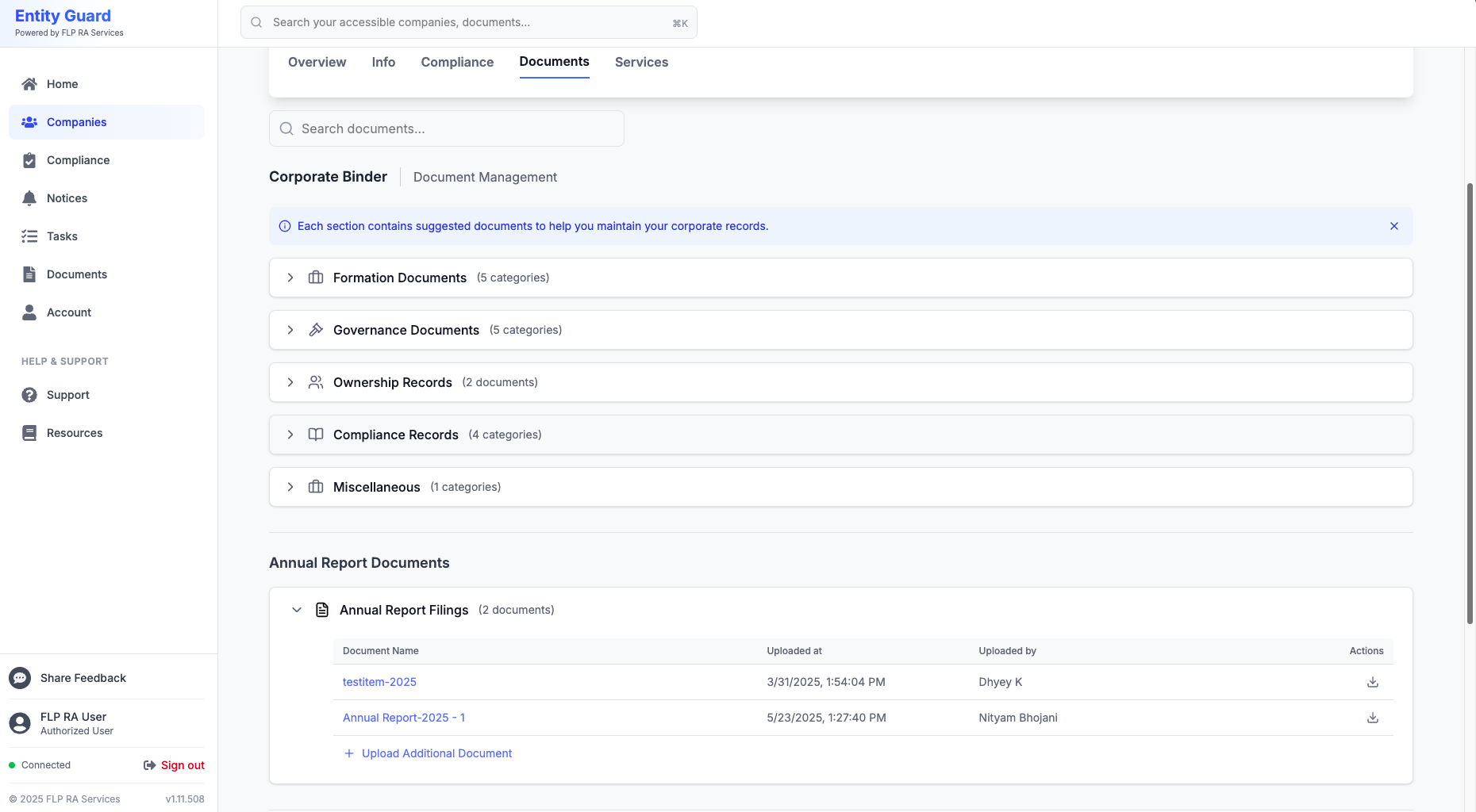 Centralized Document Vault Screenshot